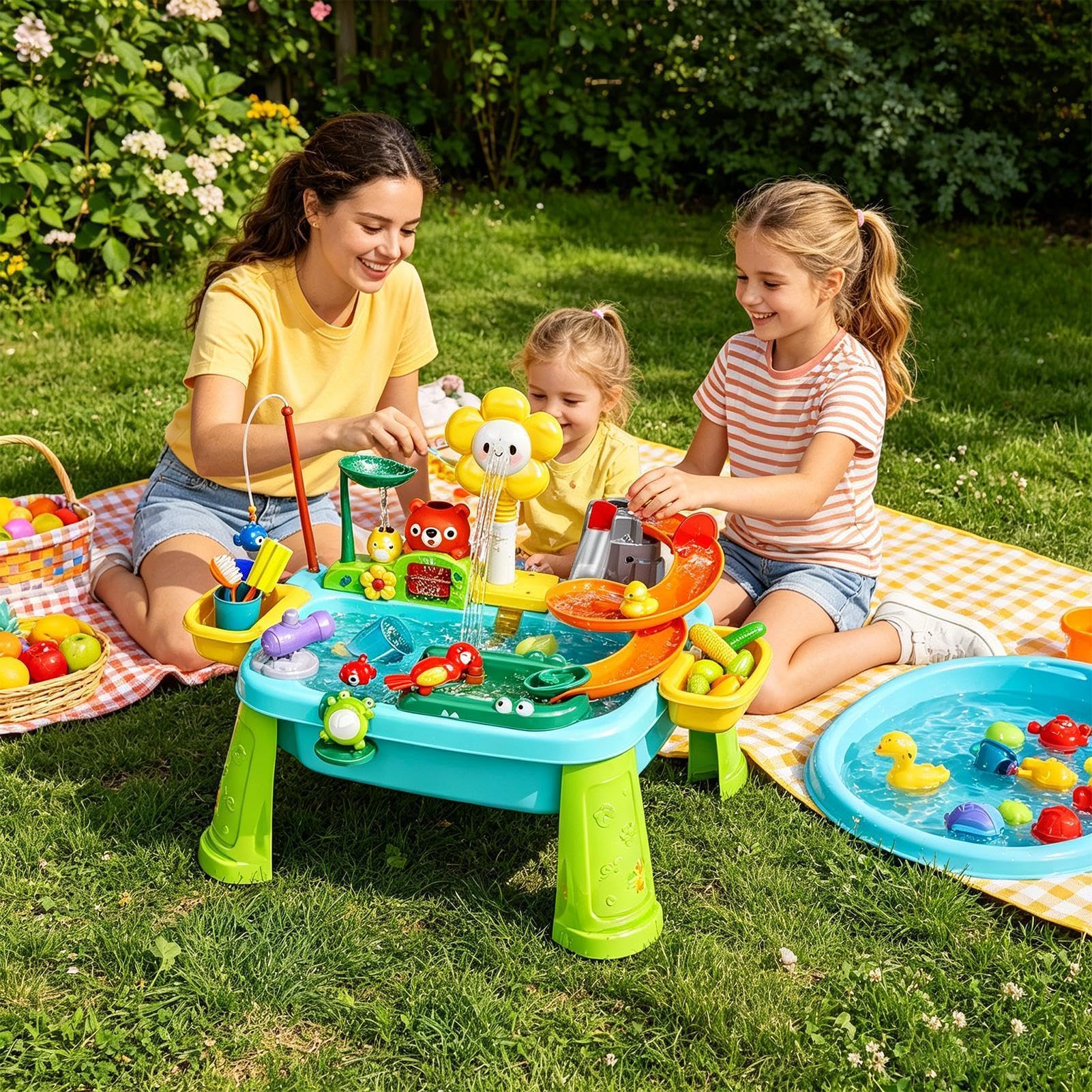 Tavolo Acquatico Per Piccoli,Rubinetto Girevole Divertenti Giocattoli Sensoriali,Tavoli Acquatici Per Bambini Da Esterno - Per Bambini E Bambine Interno Esterno Giardino Casa Asilo