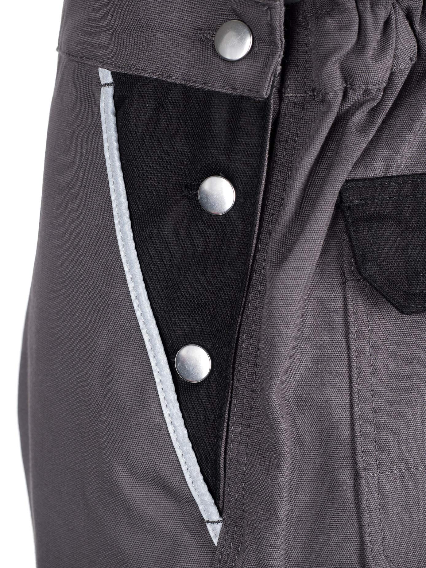 TMG® | Lange Arbeitslatzhose Herren, Graue Latzhose mit Kniepolstertaschen aus Cordura, viel Stauraum, robust | 76