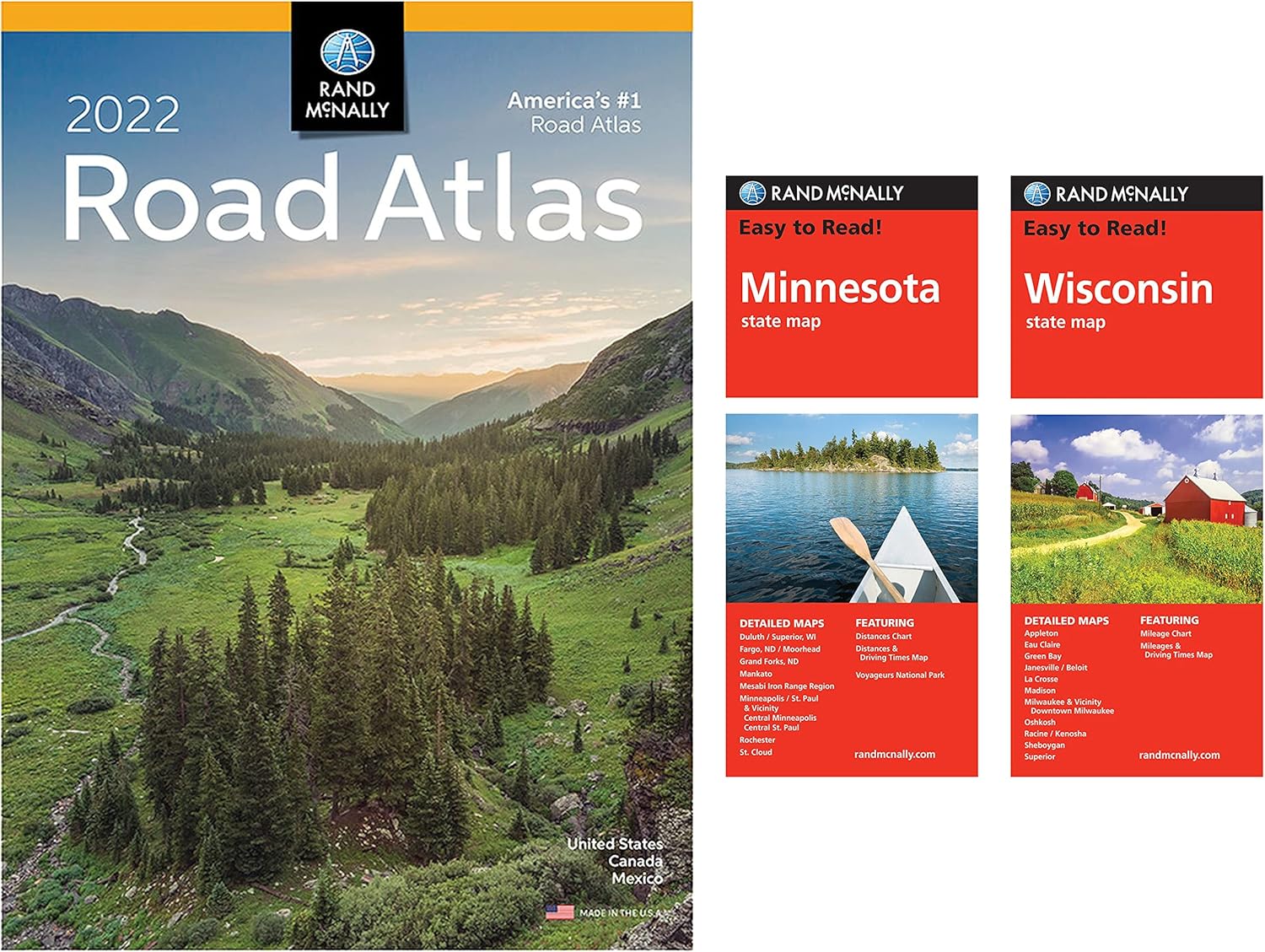 Rand Mcnally 2022 Road Atlas And Minnesota Wisconsin State Map 2022 Wisconsin Road Map