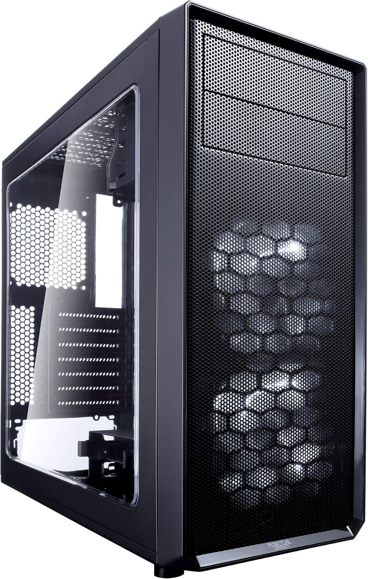 Fractal Design Focus G - Mid Tower Computer Case - ATX - High Airflow - 2x Fractal Design Silent LL Series 120mm White LED Fans Included - USB 3.0 - Window Side Panel - Black: image 1 of 8