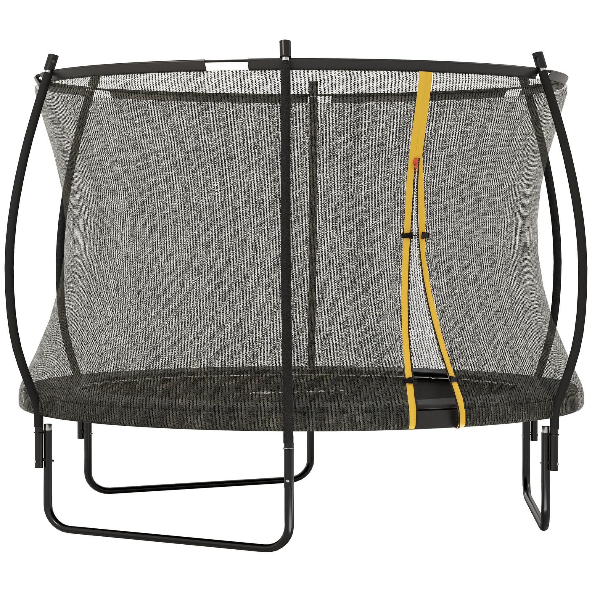 8ft/10ft Trampoline with Enclosure Net and Spring Cover, Outdoor Trampoline Garden Jumping Mat, Black