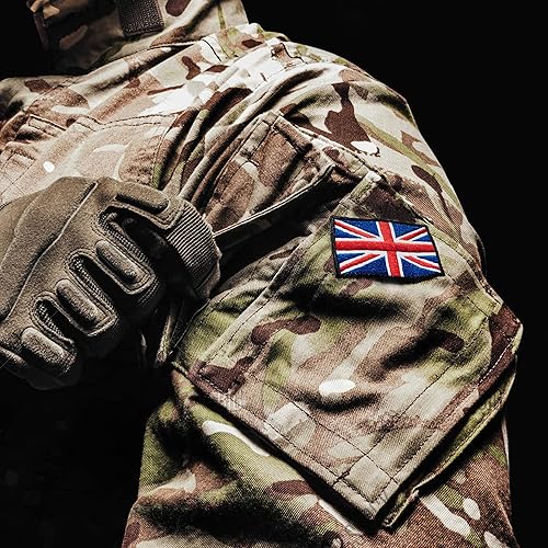 Miniatura 4 de Anley Parches tácticos bordados de la bandera del Reino Unido (paquete de 2)  2 x 3 pulgadas bandera del Reino Unido uniforme militar para coser en