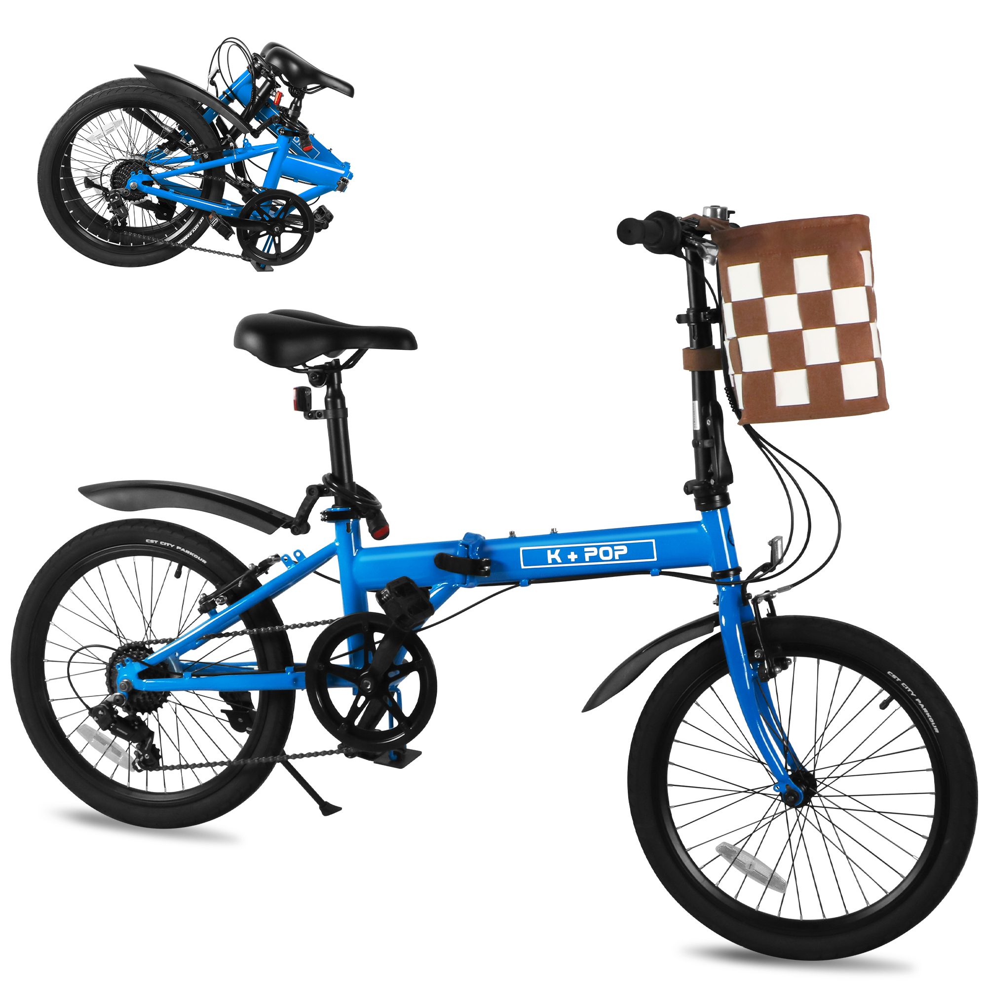 Amazon.com : 20 Inch Folding Bike for Adults, 7 Speed Foldable