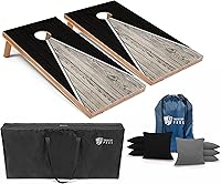 TailgatingPros Lightweight Pyramid Cornhole Boards Set - 4x2 ft Regulation Size w/ Bean Bags, Carrying Case for Tailgates & Parties