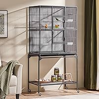 Vista 2 de Yaheetech Jaula grande de hierro forjado de 63 pulgadas para pájaros africanos pequeños cuáqueros de Yaxa Loros canarios jaula de vuelo