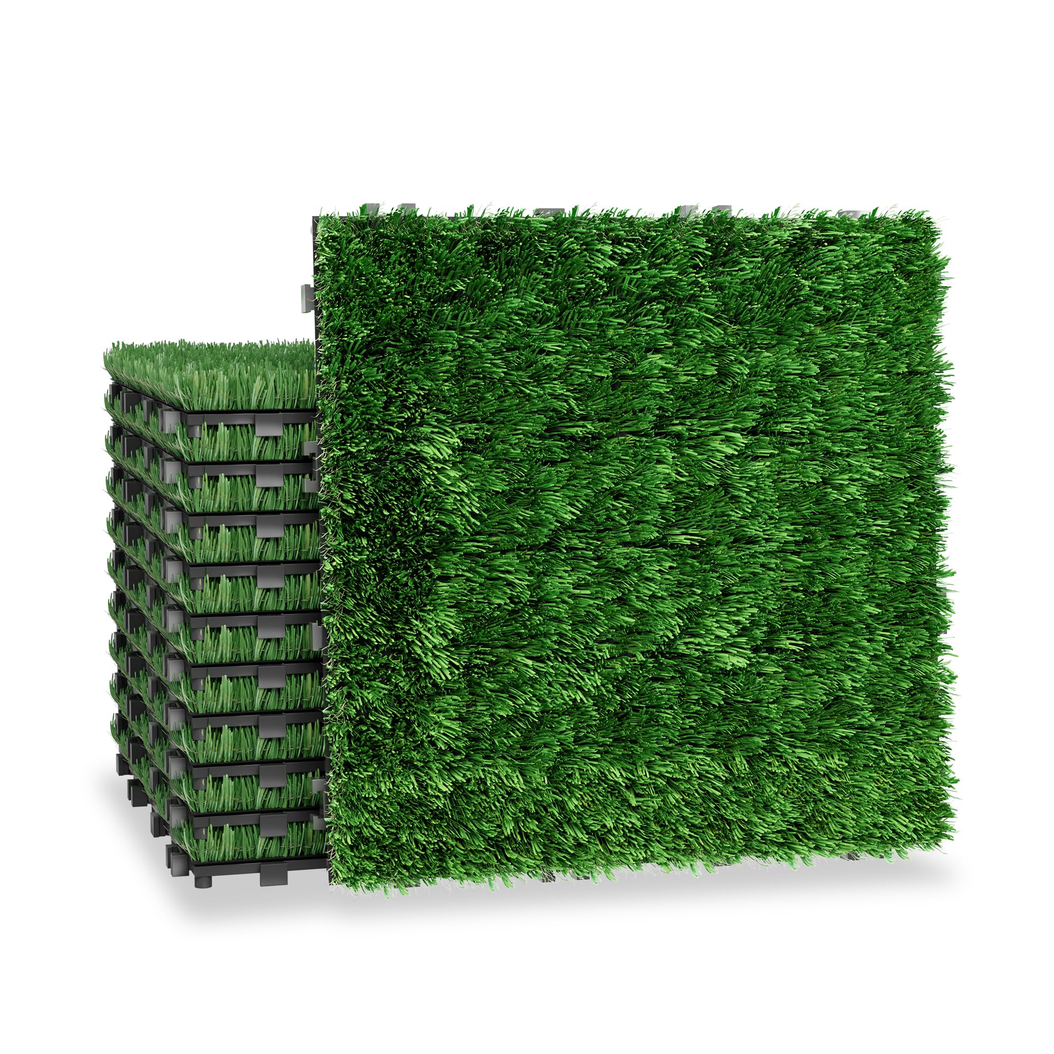 FIVMEN - Baldosas de césped artificial 30x30 cm, baldosas de clic para césped, para balcón, terraza, resistente a la intemperie, con función de drenaje, baldosas de césped artificial de plástico