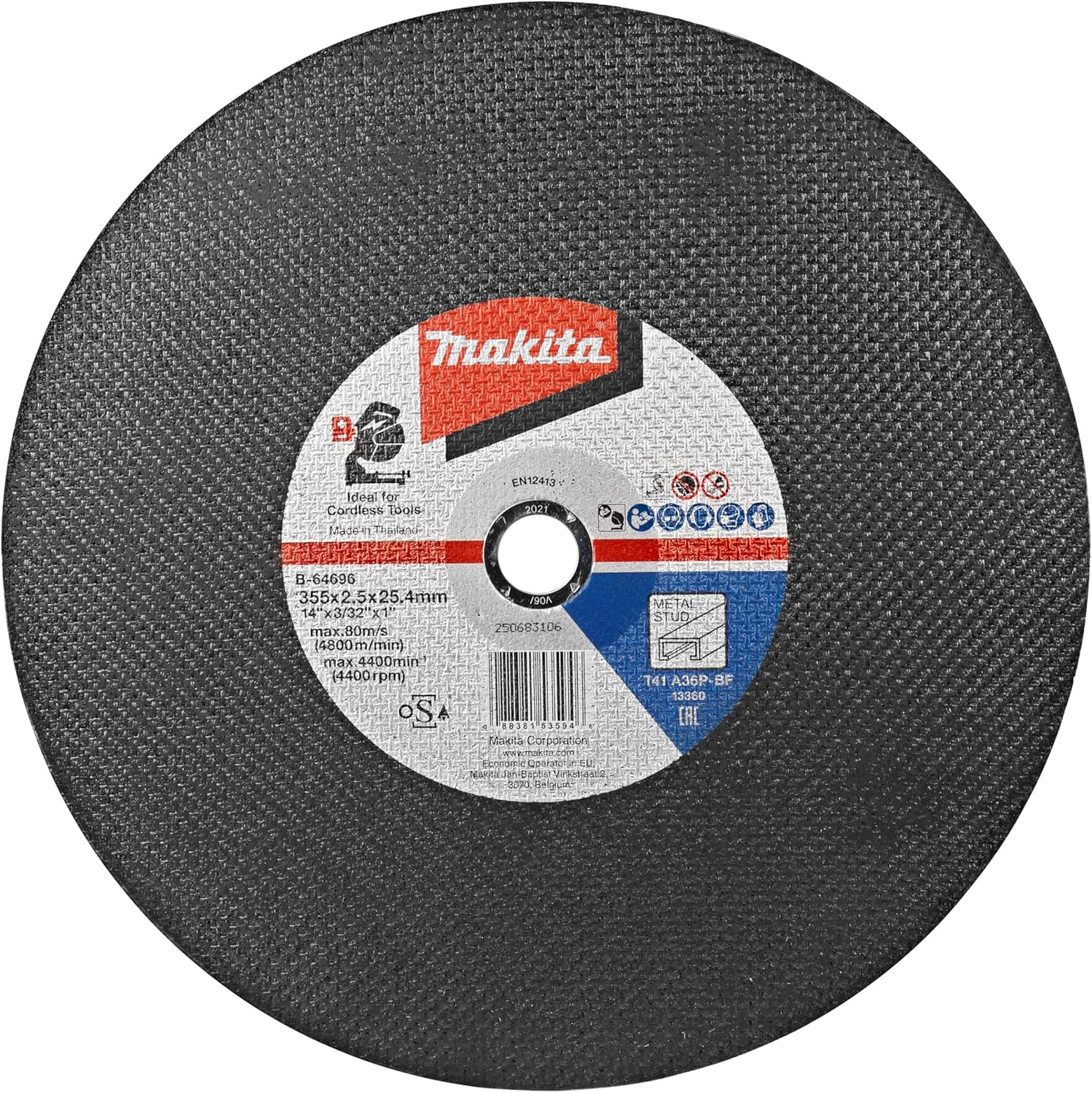 Makita B-64705-5 14" x 1" x 3/32" Abrasive Cut-Off Wheel, 5/Pk