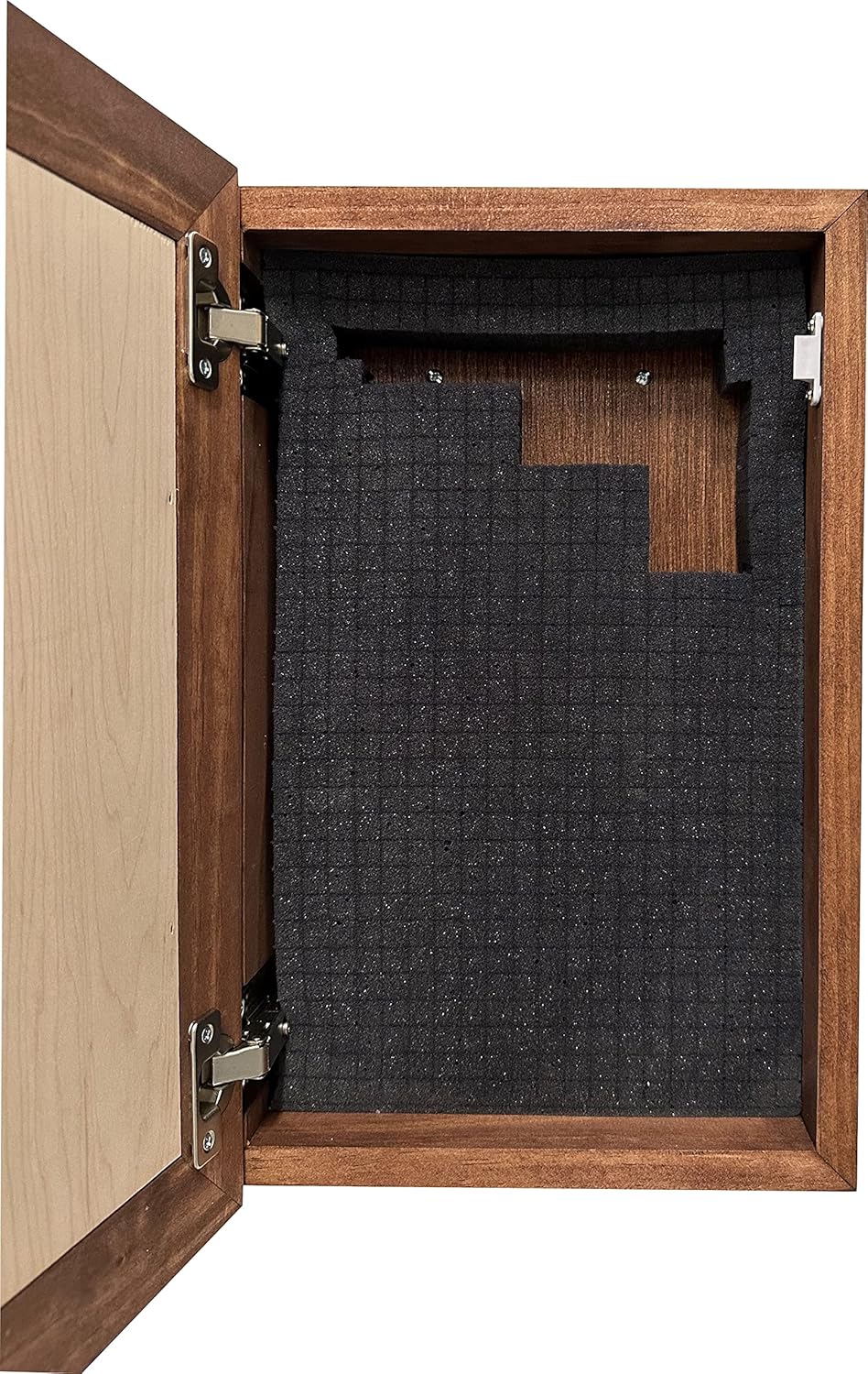 Bellewood Designs Hidden Gun Storage Cabinet with Welcome to Our Home (Red Oak)