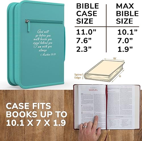 Miniatura 2 de Fundas para la Biblia para mujeres y niñas, tamaño grande y mediano, bolsa de transporte para la Biblia para libros de 10.1 x 7 x 1.9 pulgadas,
