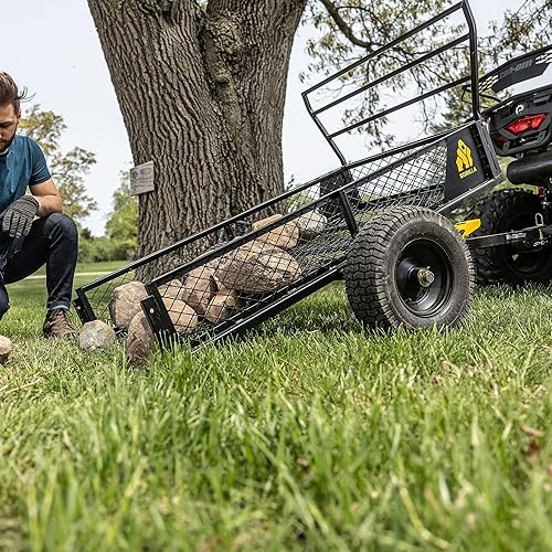 Miniatura 6 de Gorilla Carts Remolque ATV de alta resistencia, cama grande de 25 pies cúbicos, capacidad de carga de 1400 libras, color negro, carrito volquete de