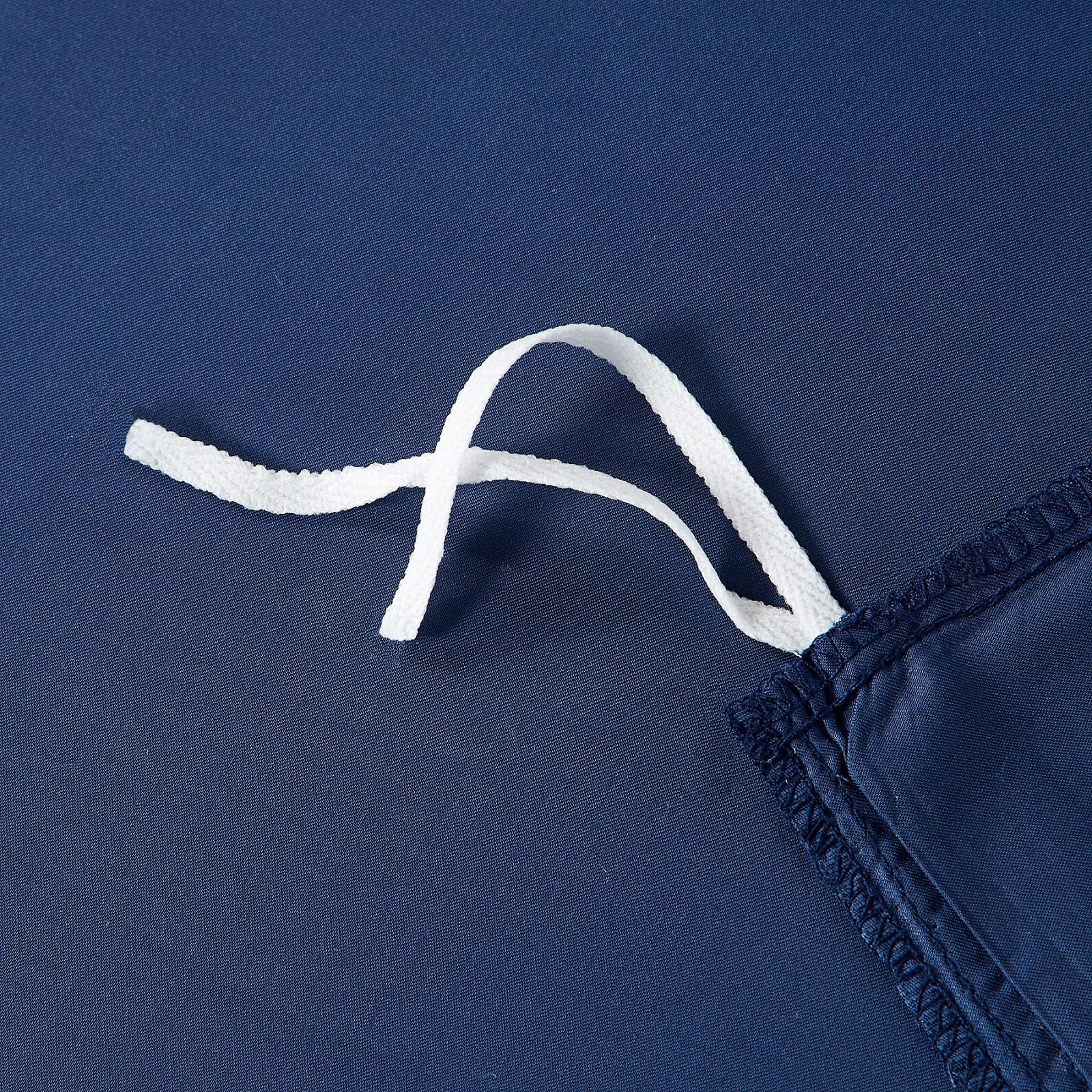 Ropa de cama de bambú de 155 x 220 cm, color azul liso, 50 % bambú lyocell, ropa de cama refrescante, suave y transpirable, de seda sedosa, juego de 3 piezas con cremallera y 2 fundas de