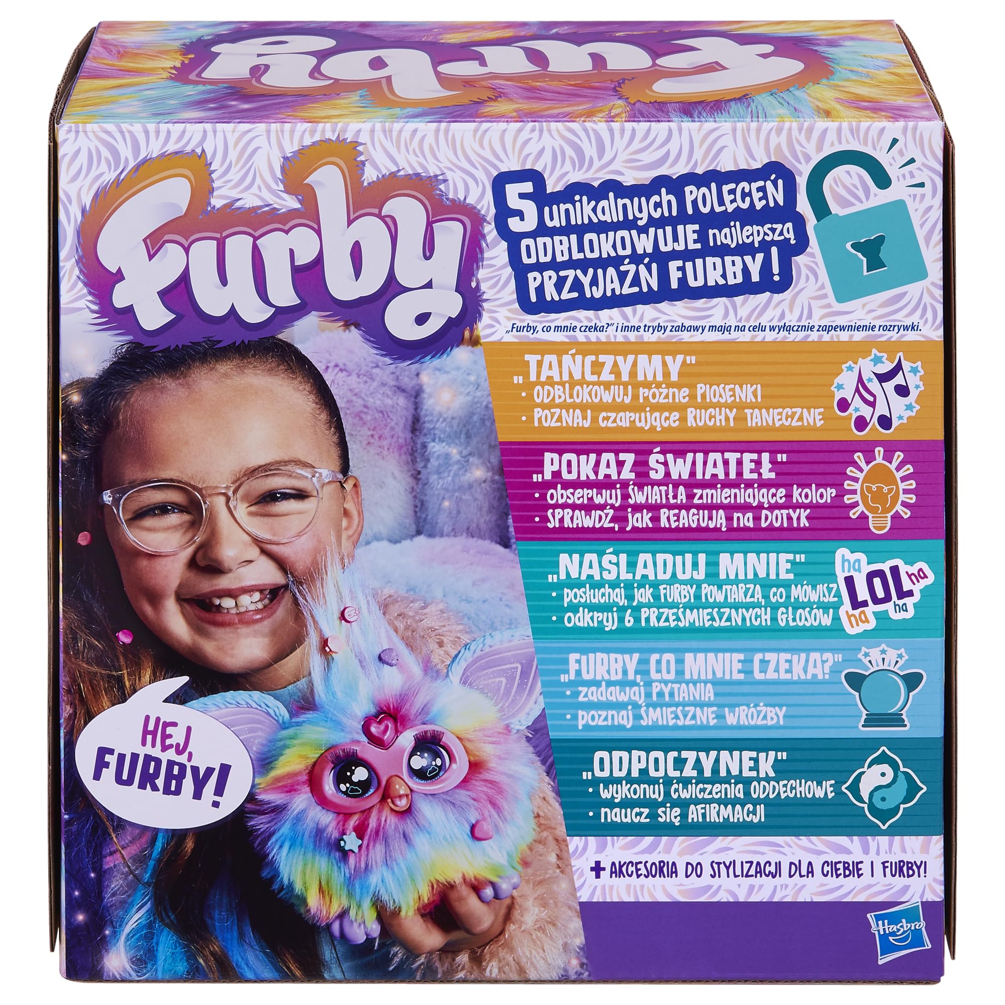 Interaktywna pluszowa zabawka Furby, barwienie metodą tie-dye - polska wersja