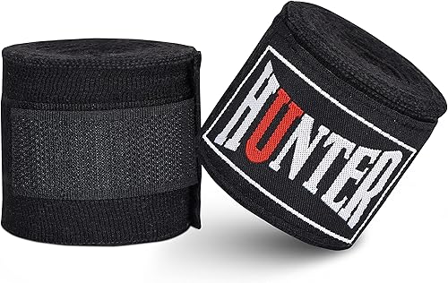 HUNTER Vendas profesionales de boxeo para hombres y mujeres, muñequeras de 180 pulgadas, guantes de boxeo ideales para kickboxing, Muay Thai y MMA