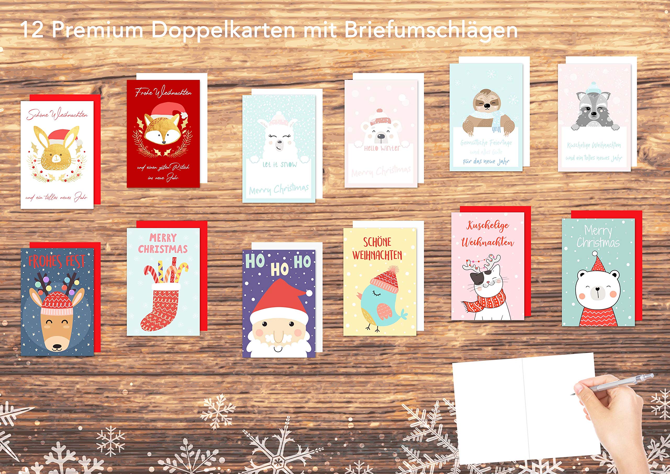 Edition Seidel Set 24 (2 x 12) kerstkaarten met envelop