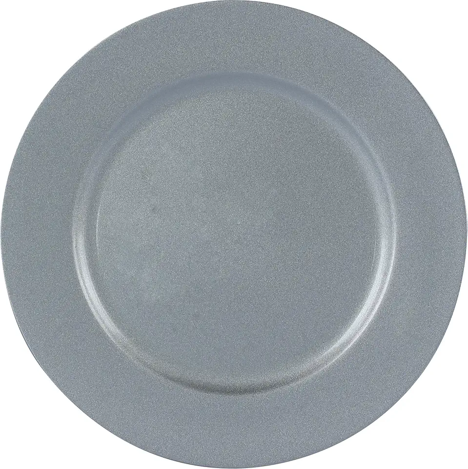 Tuut, Linha Home Decor, Sousplat Redondo, Prata Fosco, 33x33cm