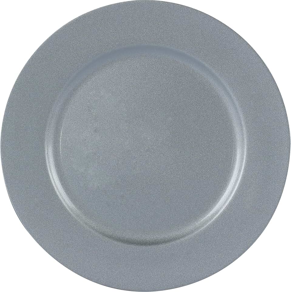 Tuut, Linha Home Decor, Sousplat Redondo, Prata Fosco, 33x33cm