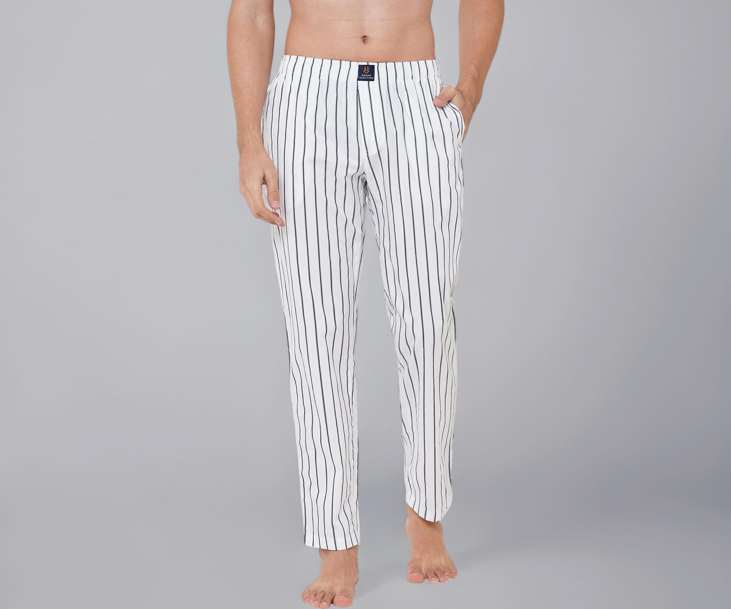 - Men's Lounge Pants 100% Cotton Men's Lounge Night Pant Comfortable Leisure-Wear Lower with an Elastic Waist-Band and Regular Fit Track Pants, Machine Washable Stay at Home