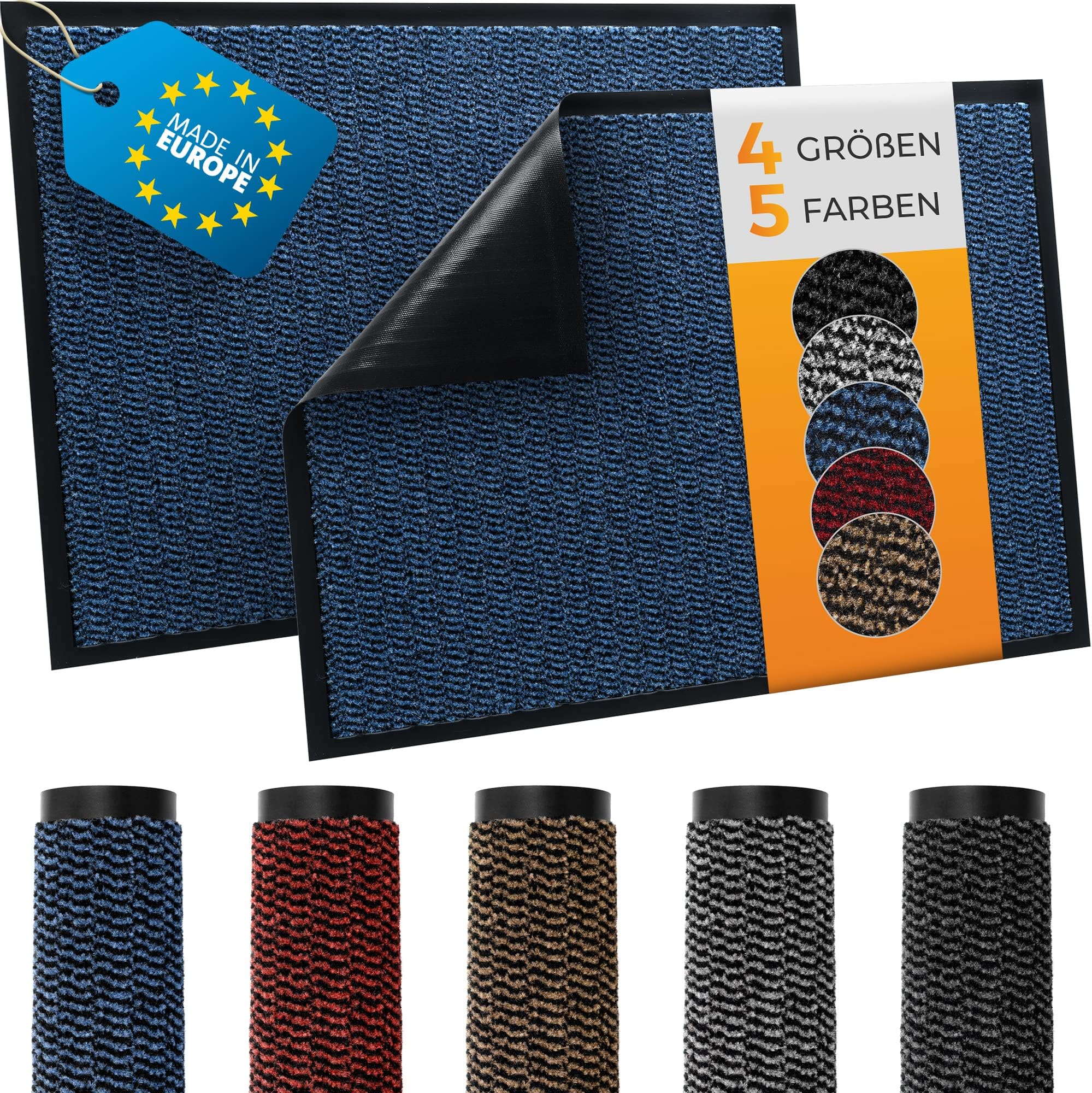 Zerbino Assorbente ID Mat 608005, 80x60 Cm, Blu, In Polipropilene Con Base PVC Antiscivolo, Per Interno/esterno