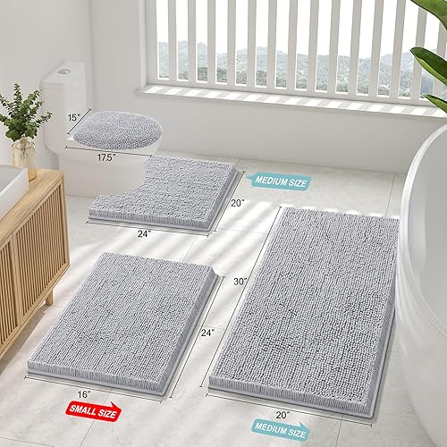 Miniatura 2 de smiry - Tapetes de baño de espuma viscoelástica en forma de U, supersuaves, absorbentes, antideslizantes, contorneados, lavables a máquina, para el