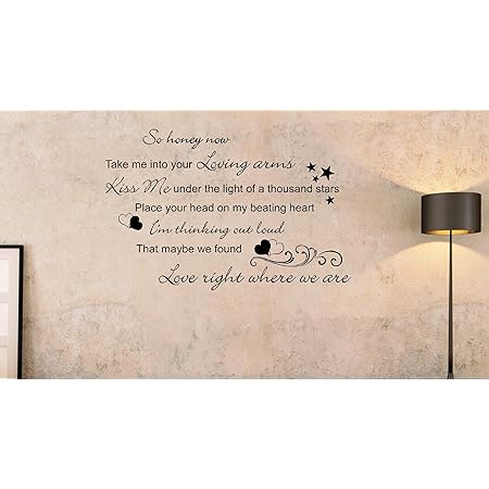 LightningSigns Ed Sheeran Thinking out loud Song Music Lyrics Quote Sticker Wall Art (Matt Black) v1
