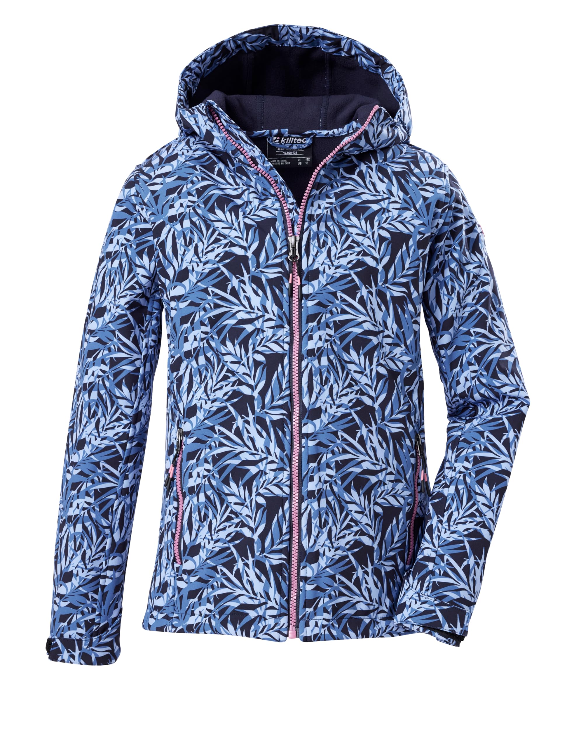 killtec Mädchen Softshelljacke/Outdoorjacke mit Kapuze Mädchen Softshelljacke Print, dunkelnavy, 152, 43200-000