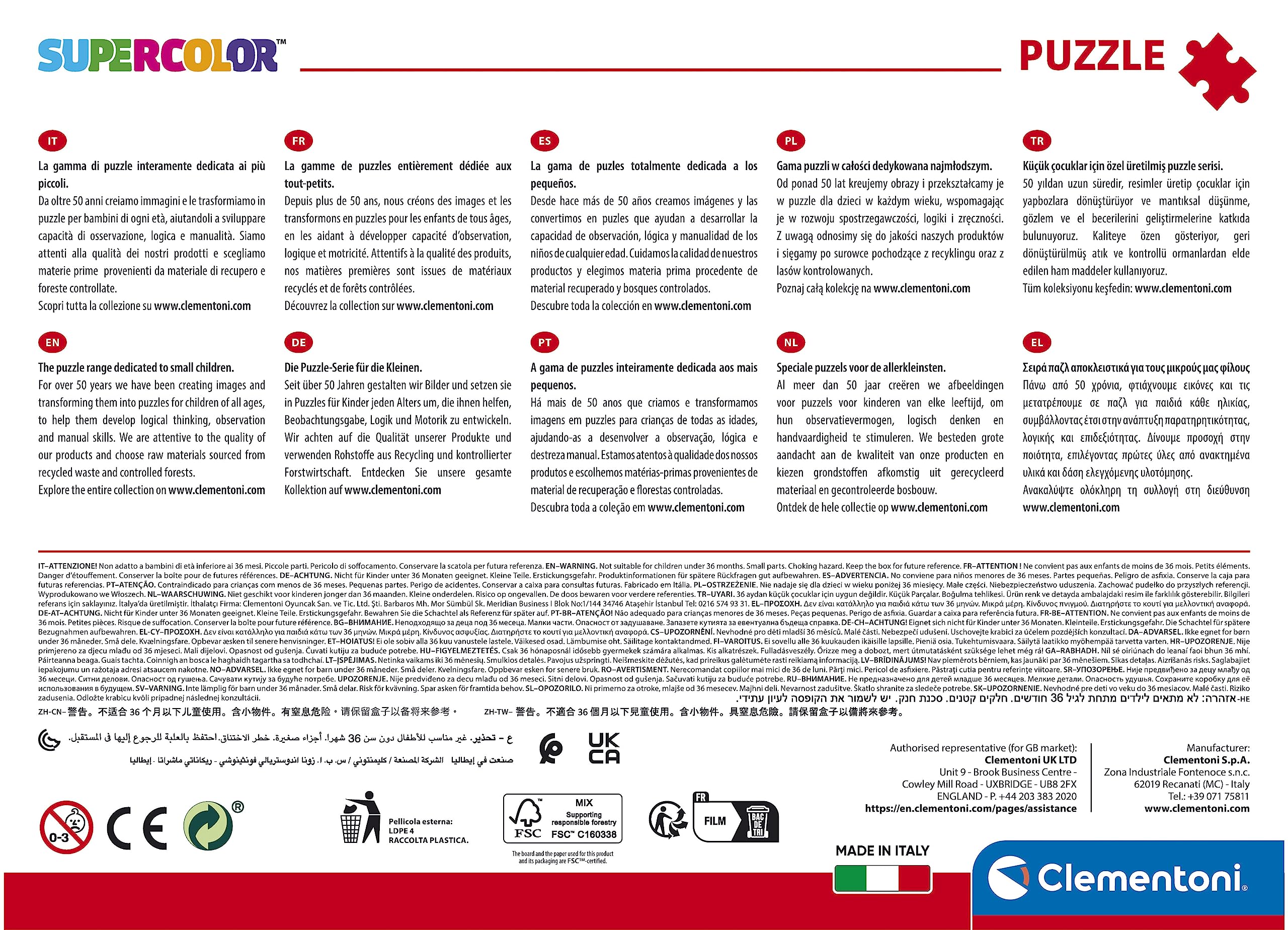Clementoni - 27267 - Supercolor Puzzle - Sonic - 104 Elementów, Puzzle Dla Dzieci 6 Lat, Wysokiej Jakości Nadruku, Made In Italy