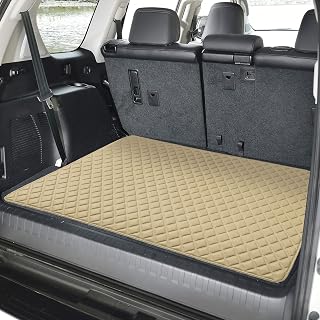 FH Group Deluxe Faux Leather Diamond Pattern Cargo Liner 32" INCHES - Universal Fir for Cars, Trucks, & SUVs (Beige) F16501