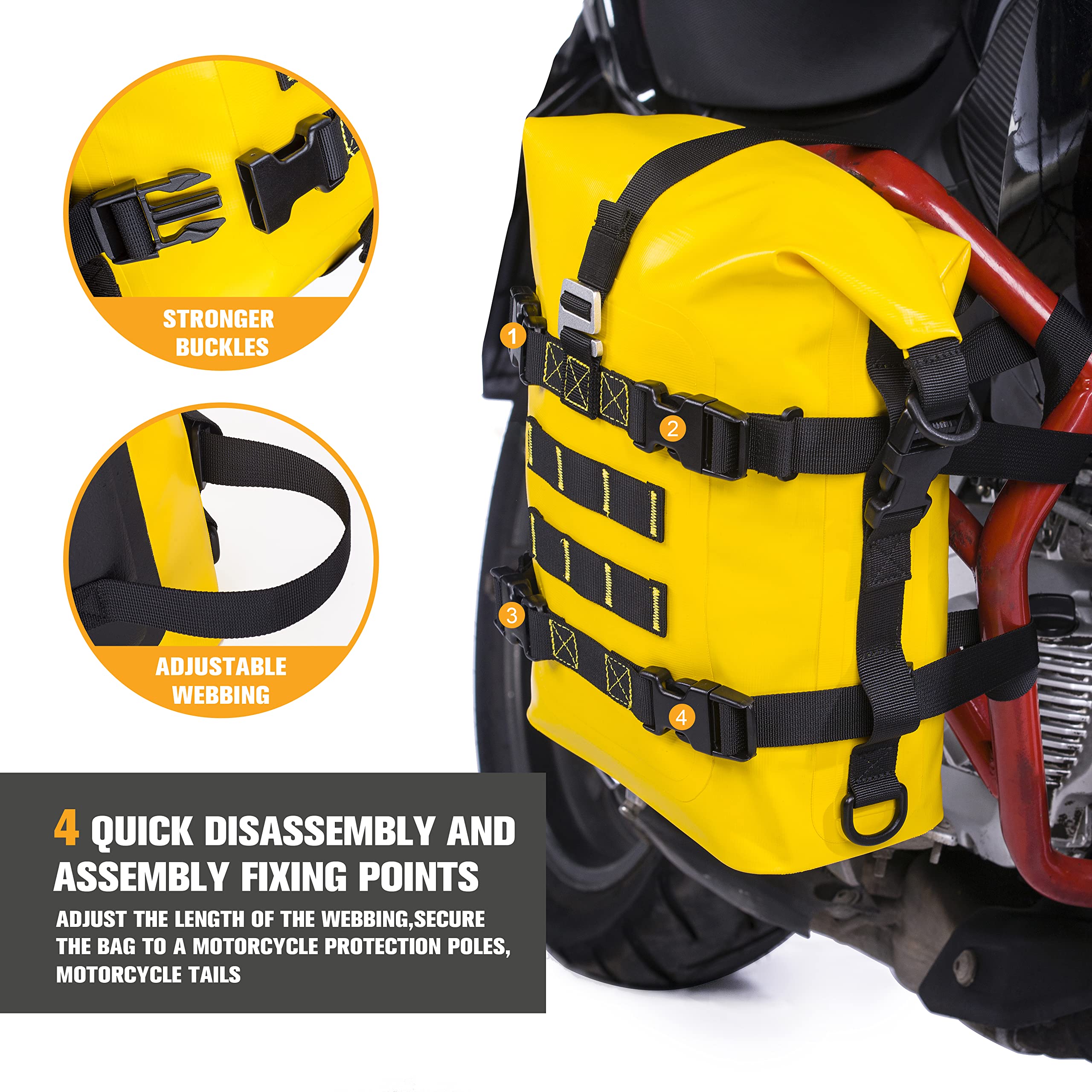 WILD HEART Waterproof Motorcycle Dry Bag Crash Bar Bags Motorcycle