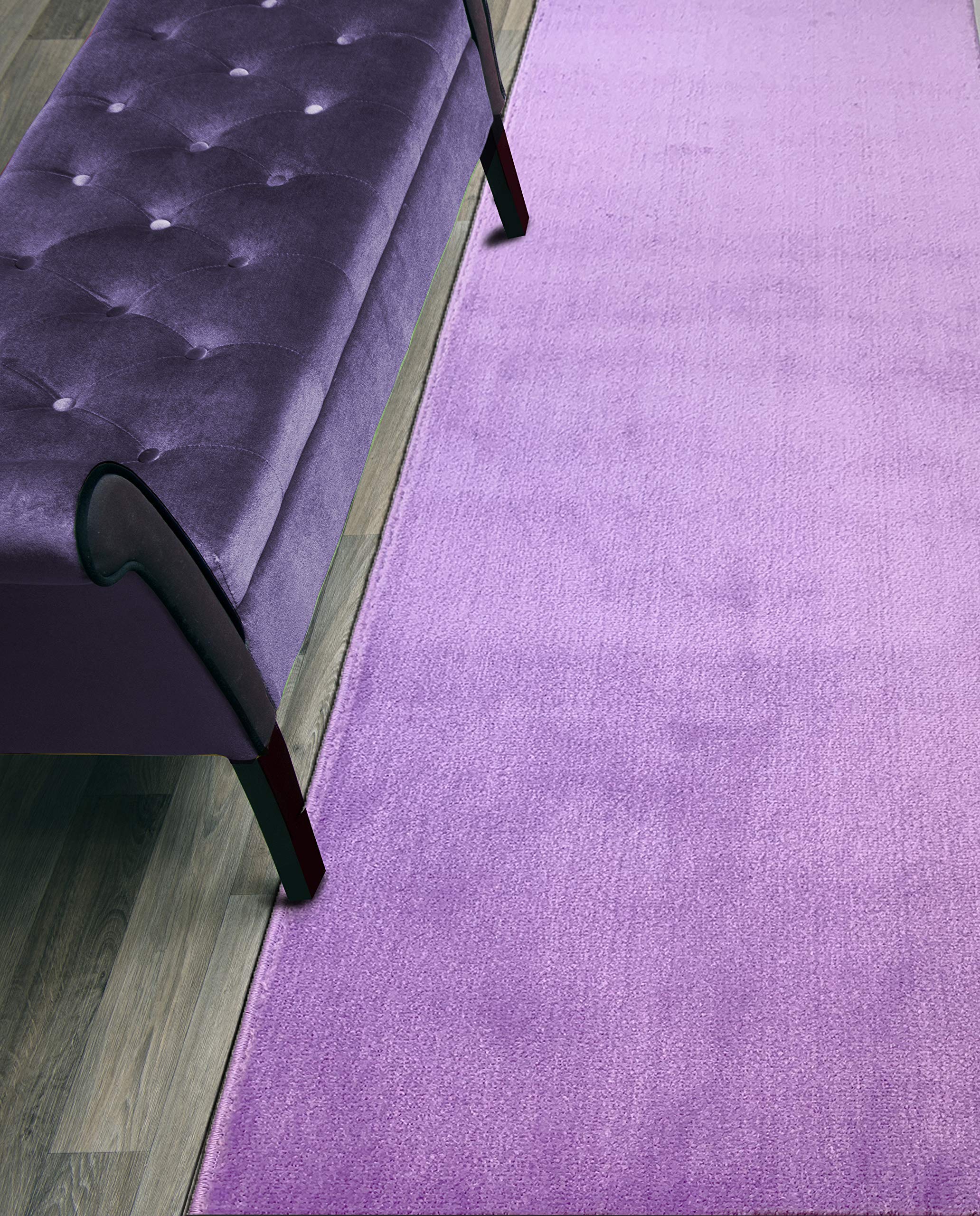 ORFA HOME Custom Size Hallway Runner Rug, Slip/Skid Resistant, 26 Inch Wide X Your Choice of Lenght, Solid Lilac, 26 Inch Width X 6 Feet Length, Sold