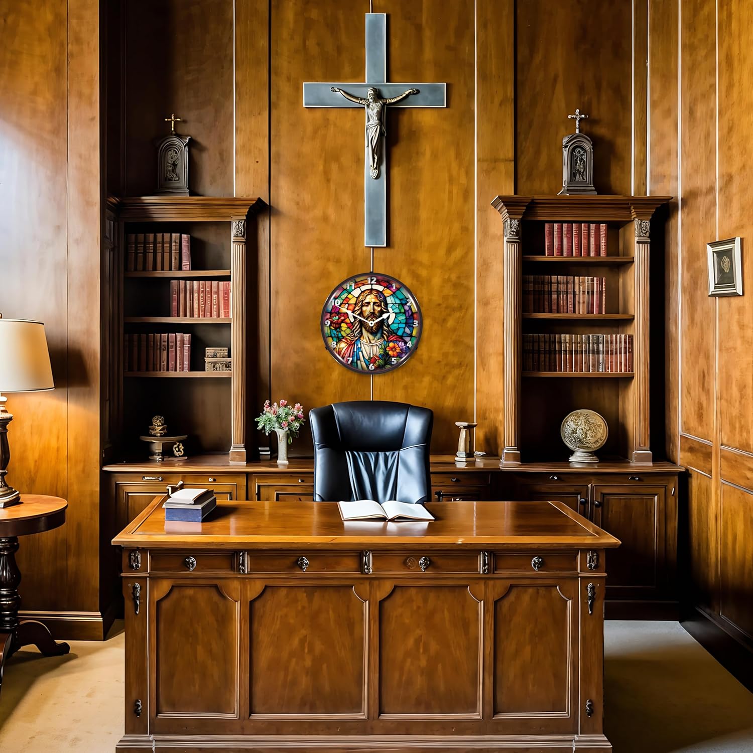 Jesus Christ Church Clock Backlit LED Lighted Clock