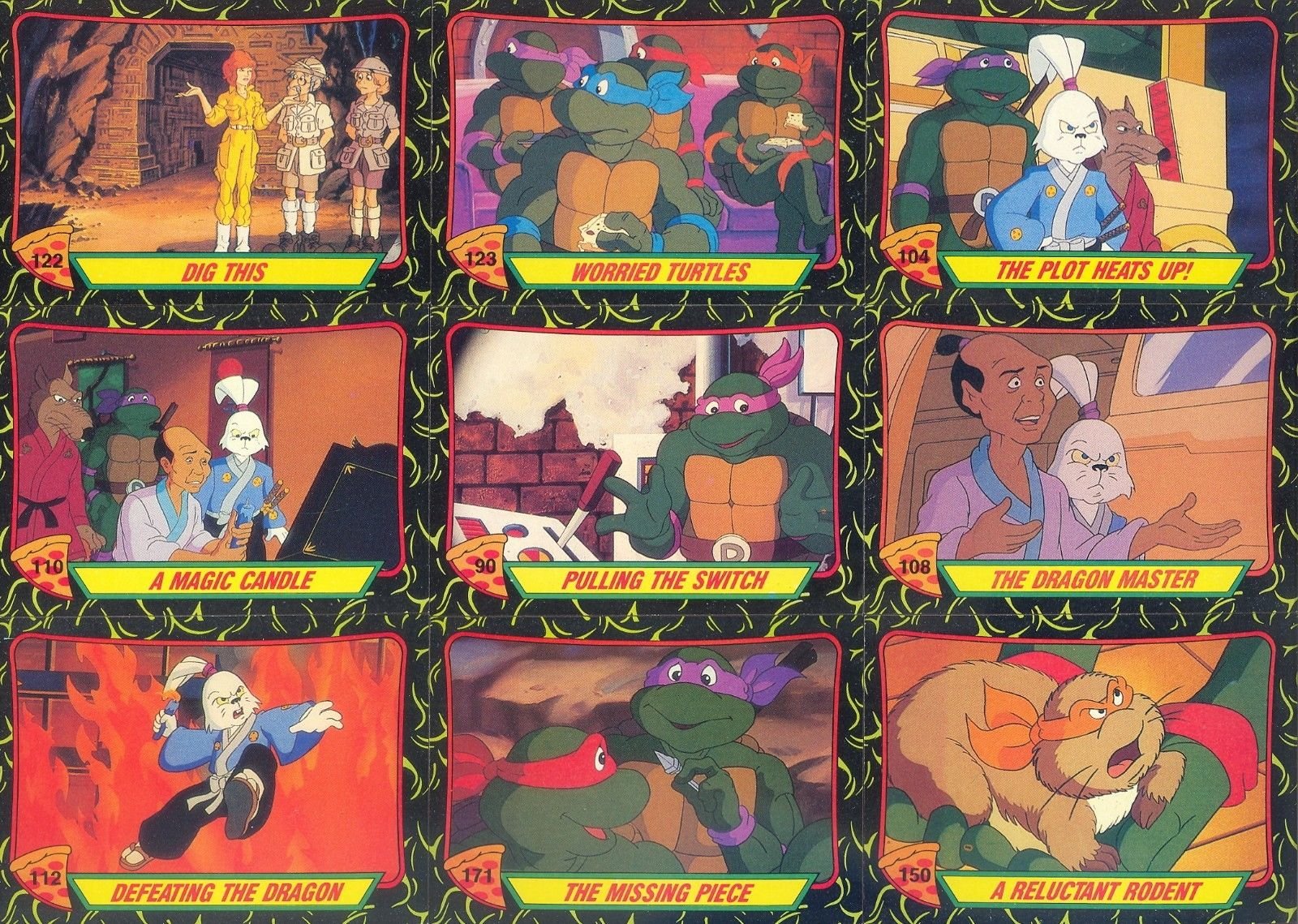 TEENAGE MUTANT NINJA TURTLES CARTOON 2 1990 COMPLETE BASE CARD
