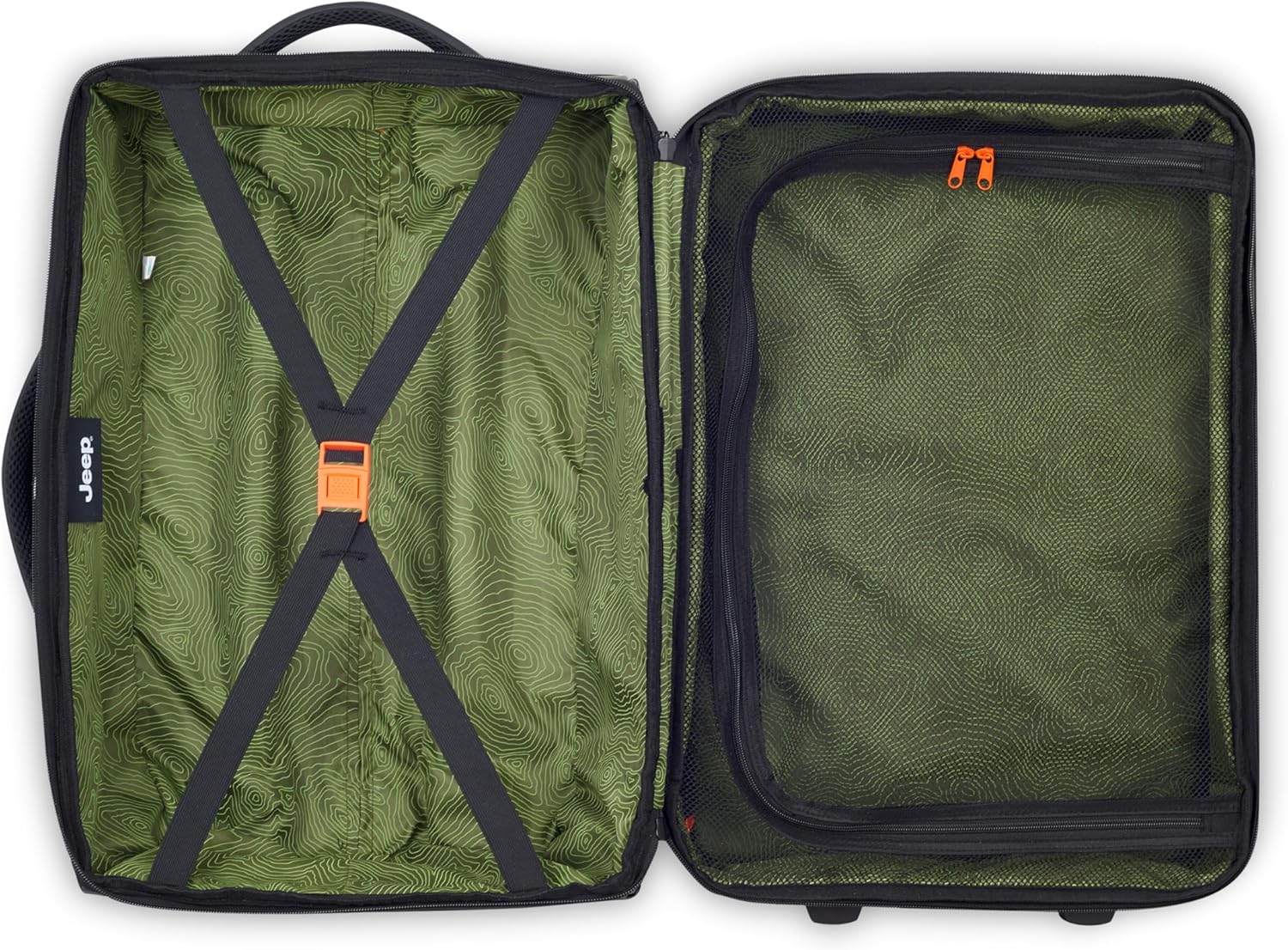 Jeep JS006B Two Wheel Rolling Travel Duffle Bag, Black, 20 Inch - Image 5