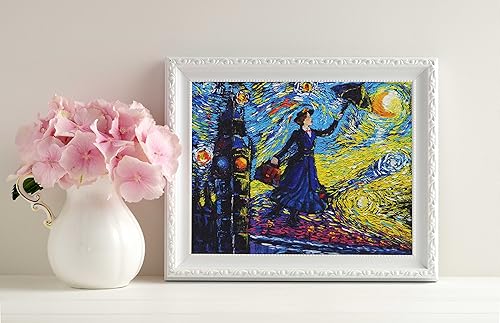 Miniatura 2 de Uhomate Mary Poppins Vincent Van Gogh - Pósteres de noche estrellada para el hogar, lienzo para decoración de pared, cuarto de bebé, sala de estar,