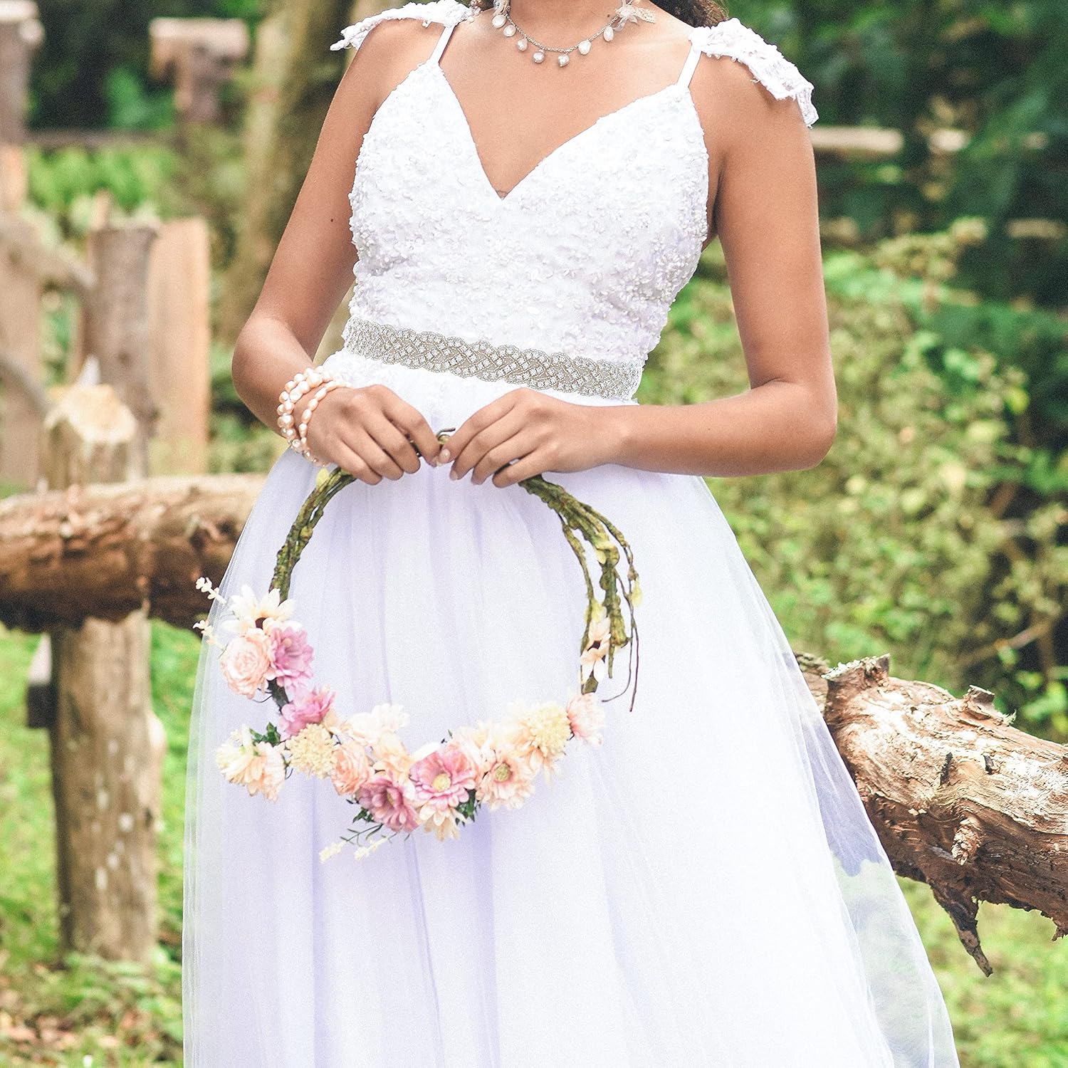 Crystal Wedding Sash Belt with Rhinestone Bridal Belt Handmade Bridesmaid Belts for Dress - Image 5