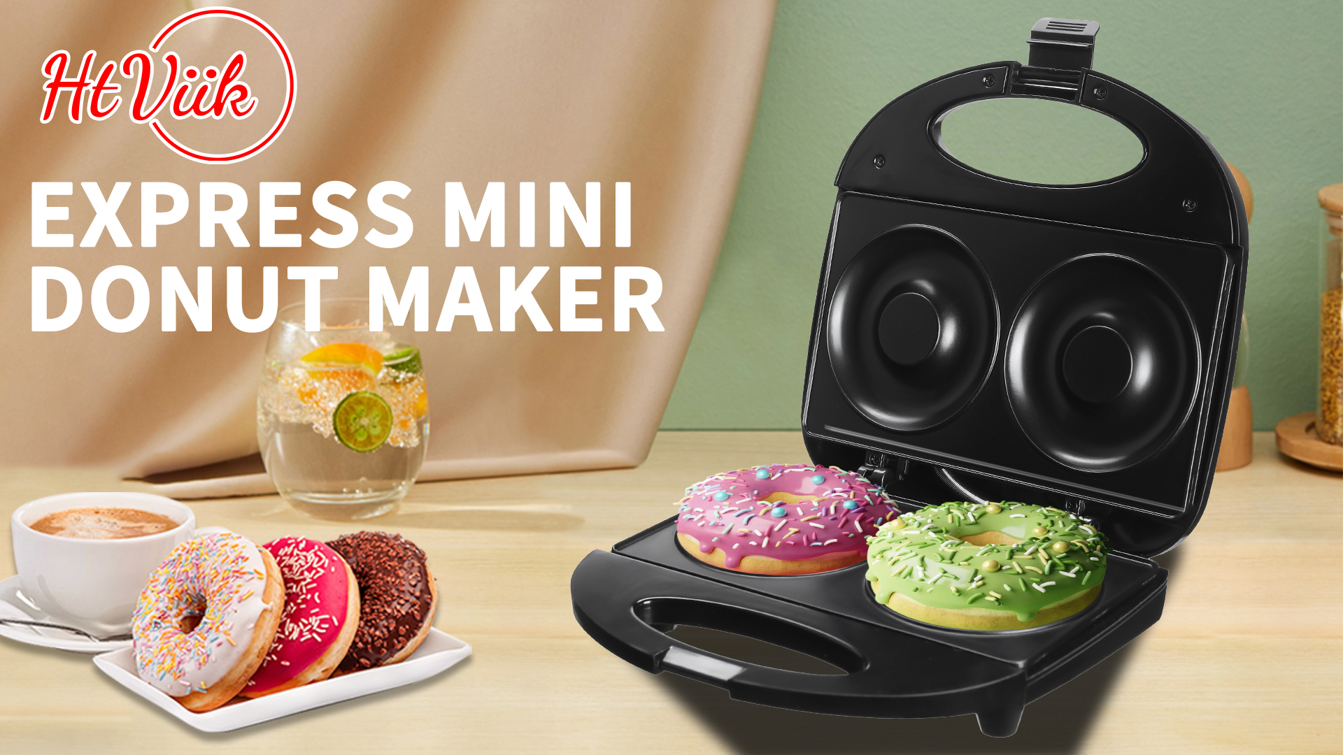 Amazon.com: Ht Viik Donut Maker,Doughnut Machine,Bake 2 Donuts