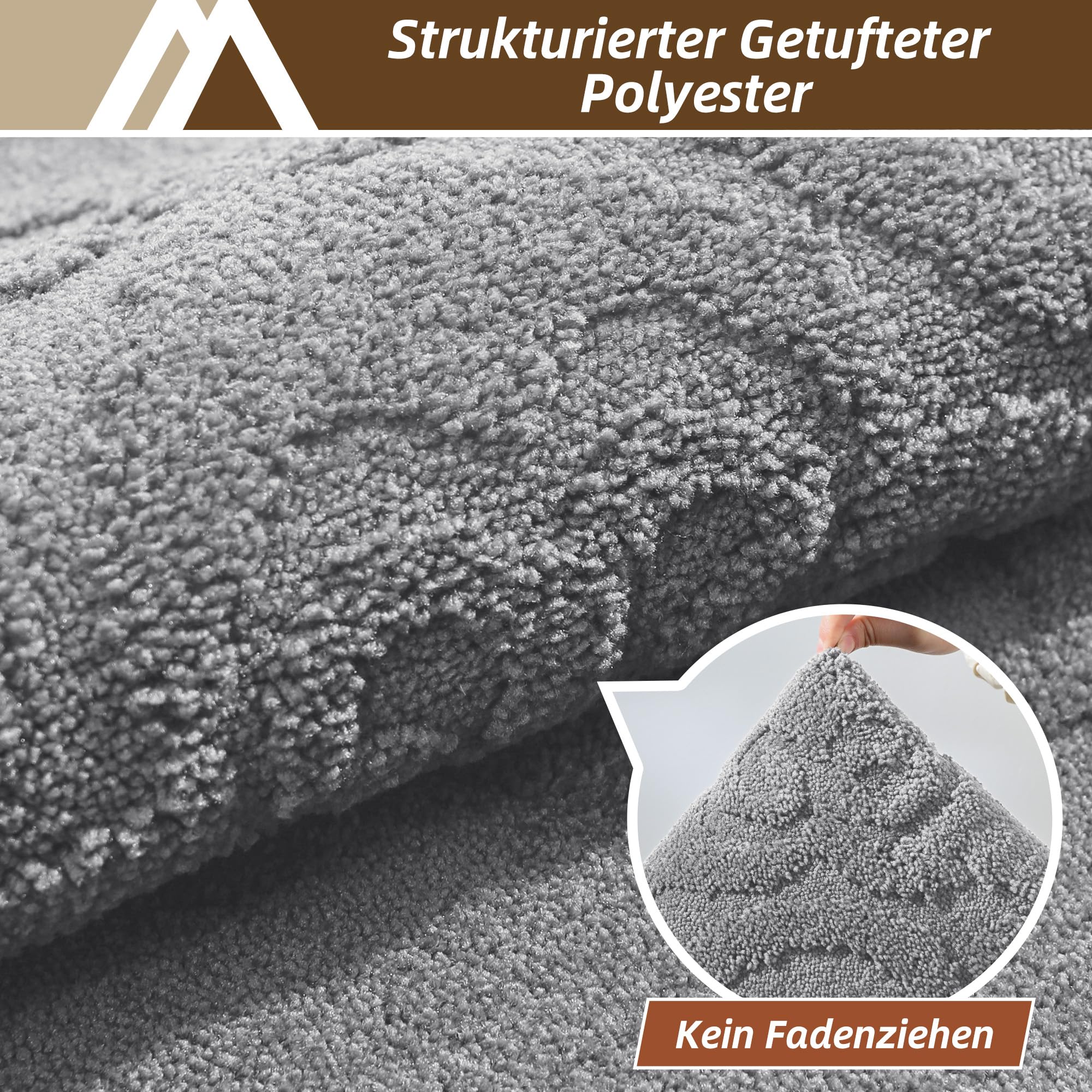 COSY HOMEER Fußmatte Innen 90 x 150 cm, Schmutzfangmatte Grau