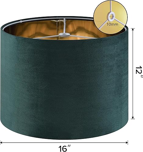 Miniatura 41 de GO&SO Juego de 2 pantallas de lámpara de terciopelo azul oscuro, tamaño mediano de 13 pulgadas superior x 13 pulgadas inferior x 10 pulgadas de alto