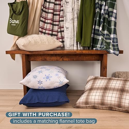 Miniatura 8 de Bare Home Juego de sábanas de franela 100% algodón, terciopelo suave y pesado, franela de doble cepillado, bolsillo profundo (Queen, negro)