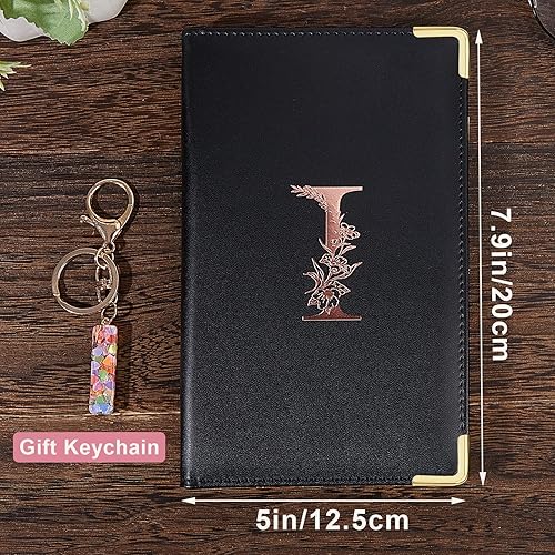 Miniatura 6 de FIODAY Libro de camarera del alfabeto, libro de camarera, con bolsillo con cremallera, libro de servicio de cuero con llavero de regalo, libro de