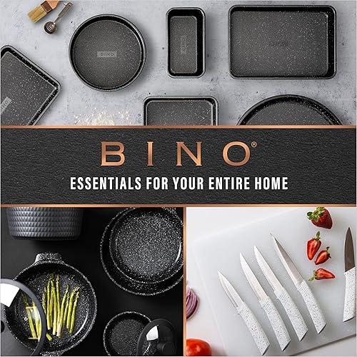 Miniatura 9 de BINO Juego de cuchillos de cocina de acero inoxidable de 5 piezas con funda mármol  cuchillo para picar  cuchillo dentado  cuchillo Santoku