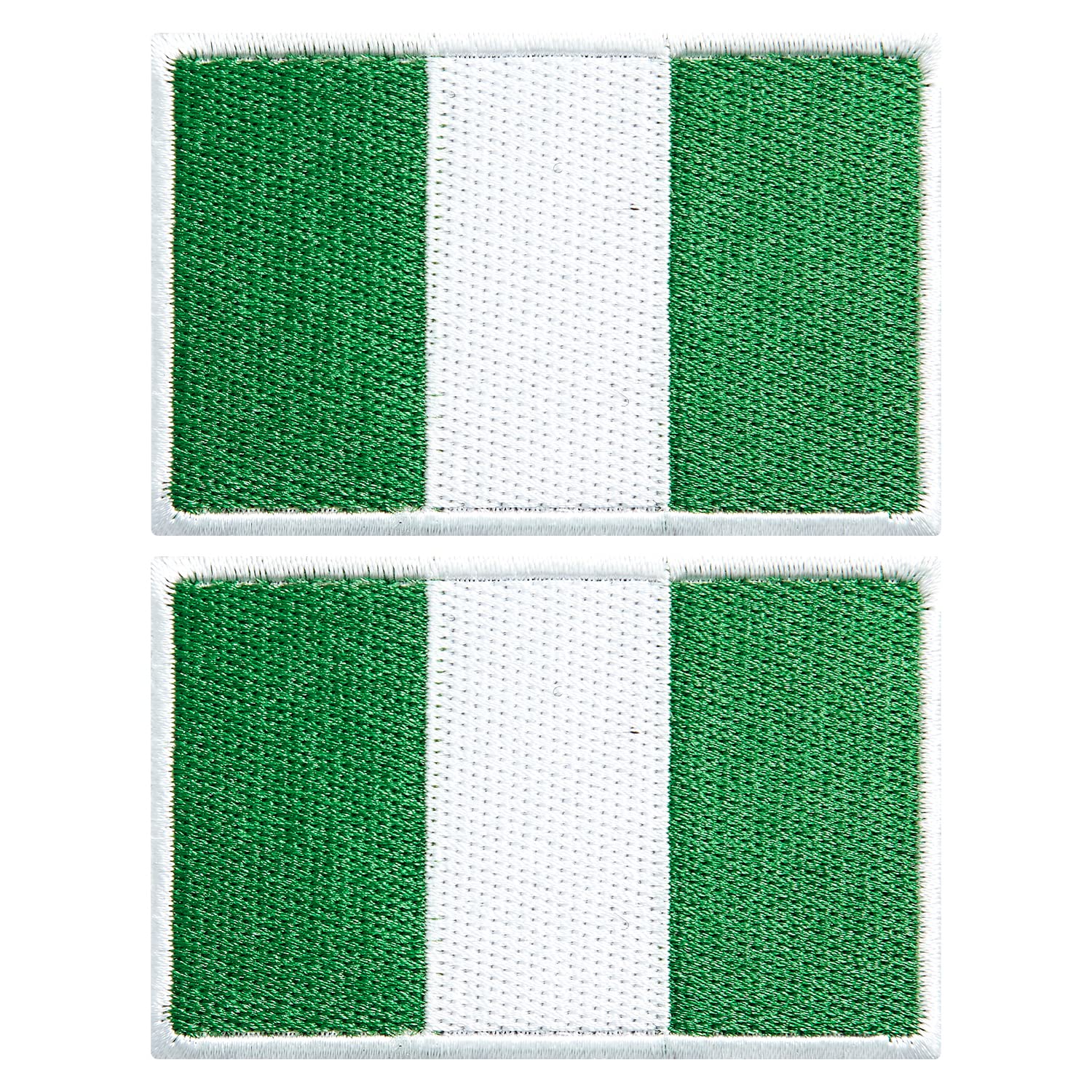 stidsds 2 Pack Nigeria Flag Patch Nigeria Flags Embroidered Patches Nigerian Flags Military Tactical Patch for Clothes Hat Backpacks Pride Decorations