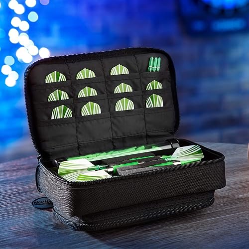 Miniatura 10 de Casemaster Plazma Plus, 3 dardos para dardos suaves y de acero con bolsillo frontal grande para dispositivos móviles, tubo de almacenamiento