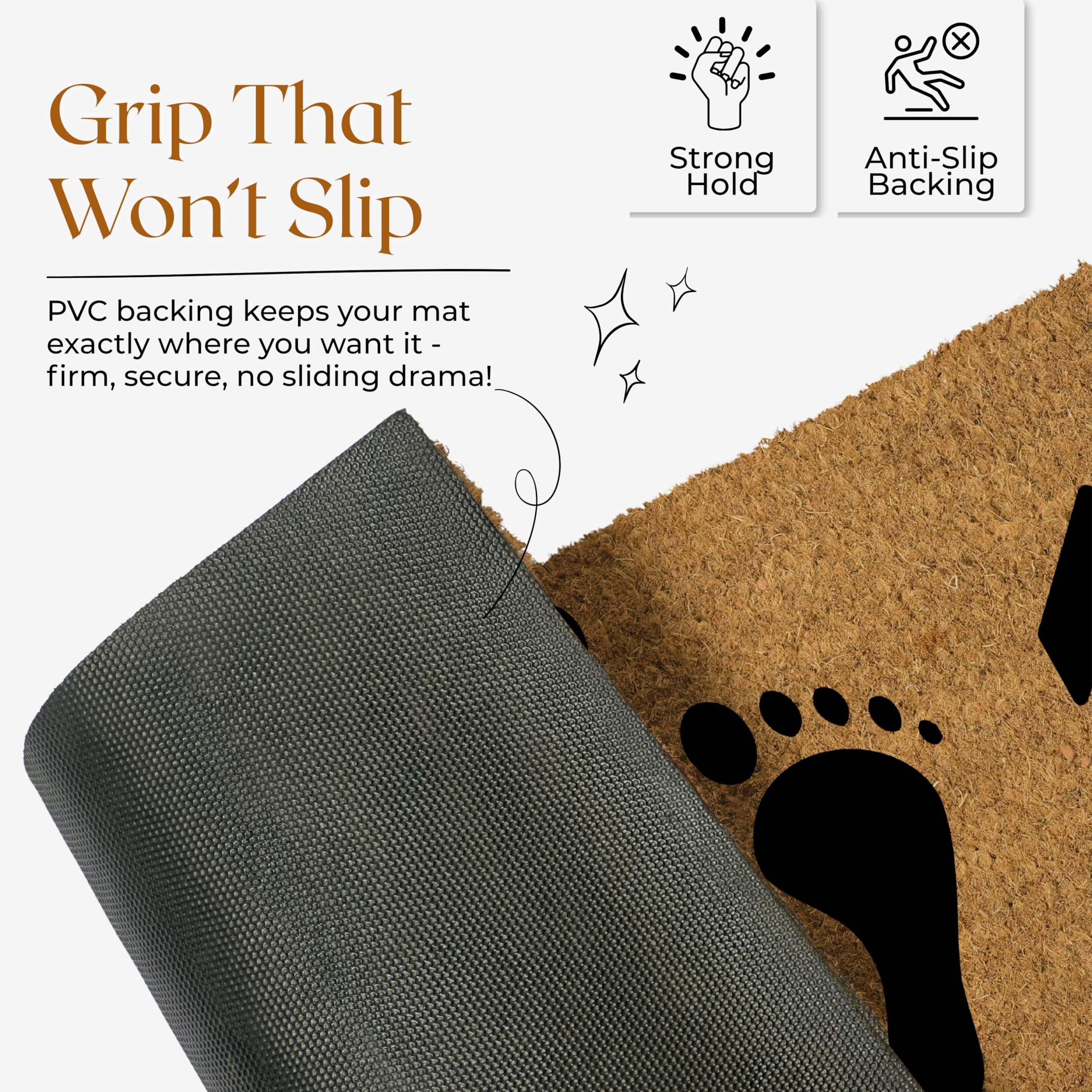 COCONIQ Coir Door Mats 43x76 cm, Non-Slip Sturdy, PVC Backed Heavy Duty, Easy to Clean, Ideal for Door Entrance Patio, Porch - Image 2