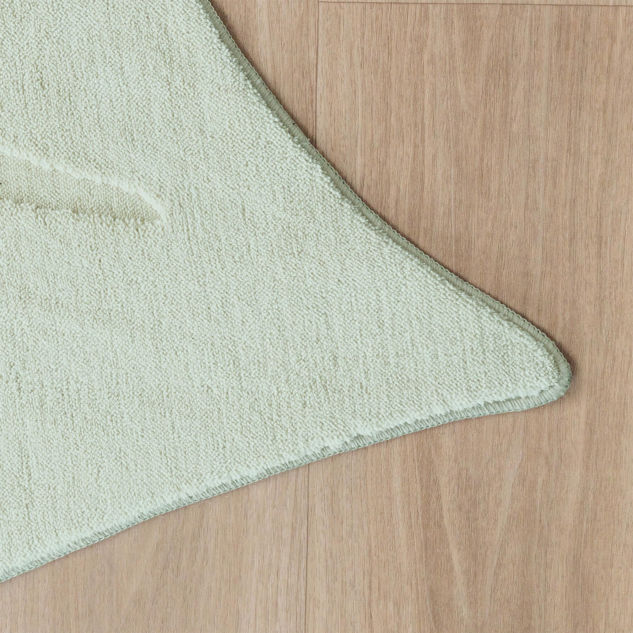 Little Olly Kinderteppich Waschbar - Coco Blatt Grün - 80x120 cm | Einfarbig - Krabbeldecke - Spielmatte - Kinderzimmer, Babyzimmer, Jugendzimmer - Jungen - Mädchen
