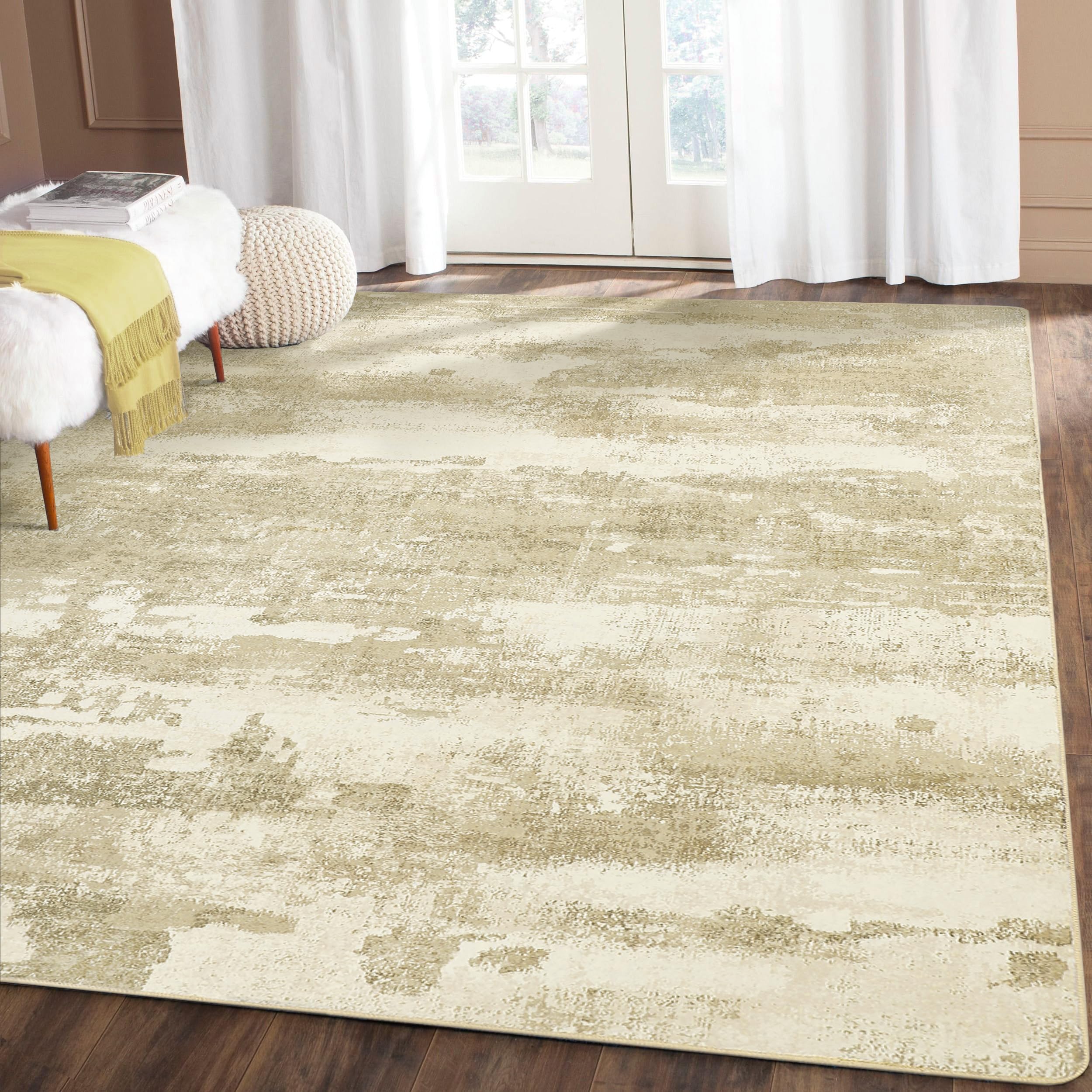 Area Rugs 6x9 for Living Room Bedroom, Modern Abstract Machine Washable Large Cream Rug Soft Throw Rug, Low Pile Floor Carpet with Non Slip Backing for Dining Room