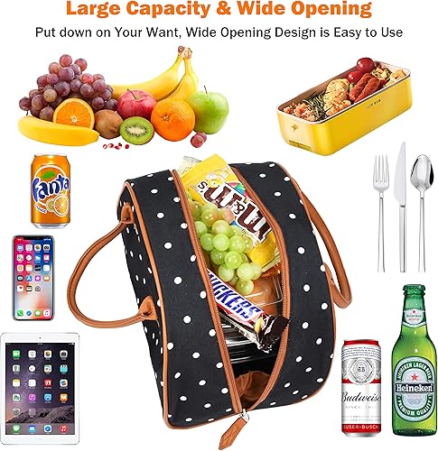 Miniatura 2 de Tirrinia Bolsa de almuerzo para mujer, bolsa de almuerzo aislada, bolsa de almuerzo para mujer, bolsa de almuerzo reutilizable a prueba de fugas,