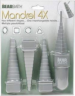 The Beadsmith Mandrel 4X, Wire Wrapping Set, 4 Different Shapes, Oval, Square, Round and Triangle, Plus Interchangeable Ha...