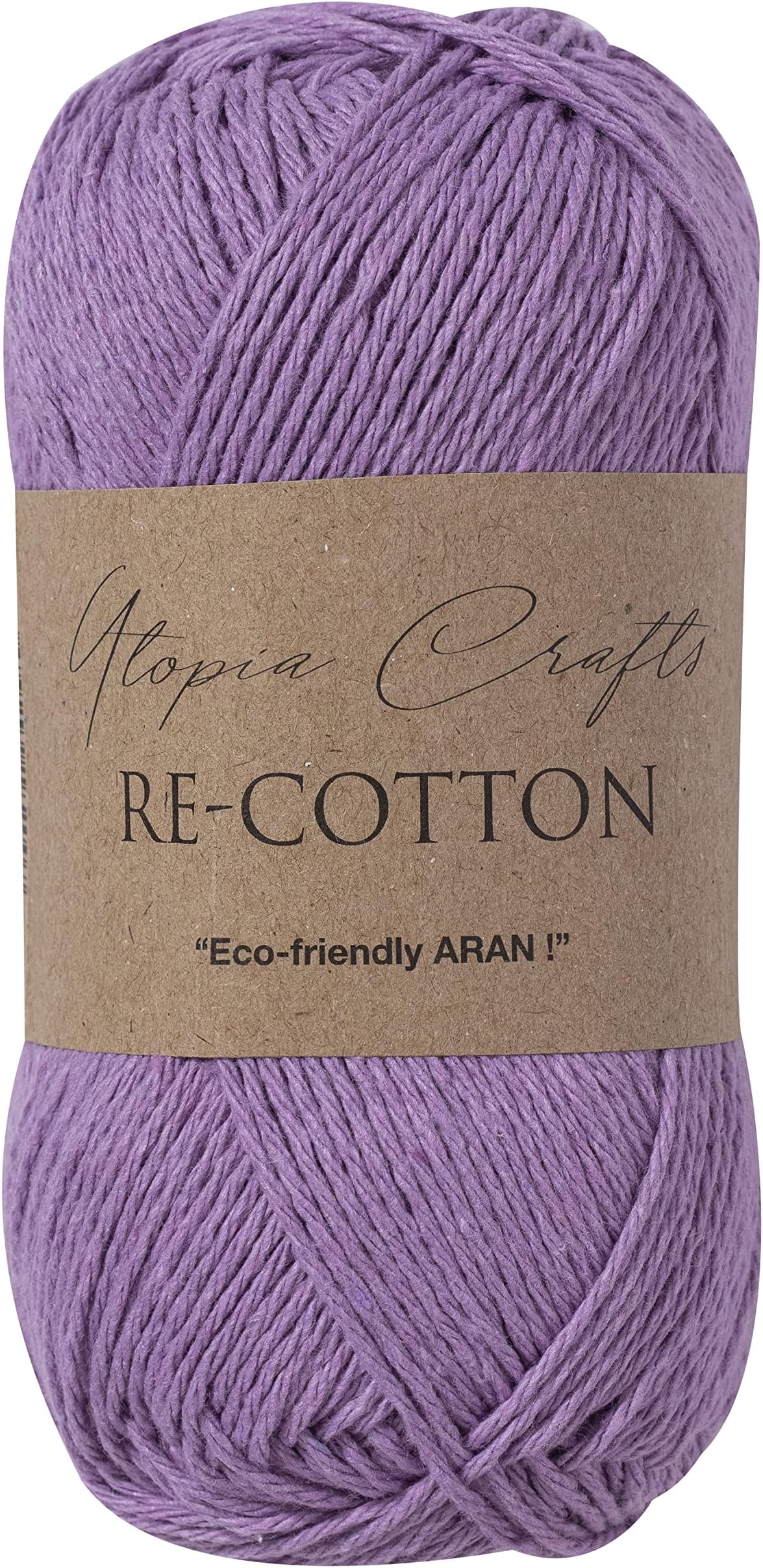 Utopia Crafts Re-Cotton Knitting Yarn, 100g (Viola Purple), 5060967569311