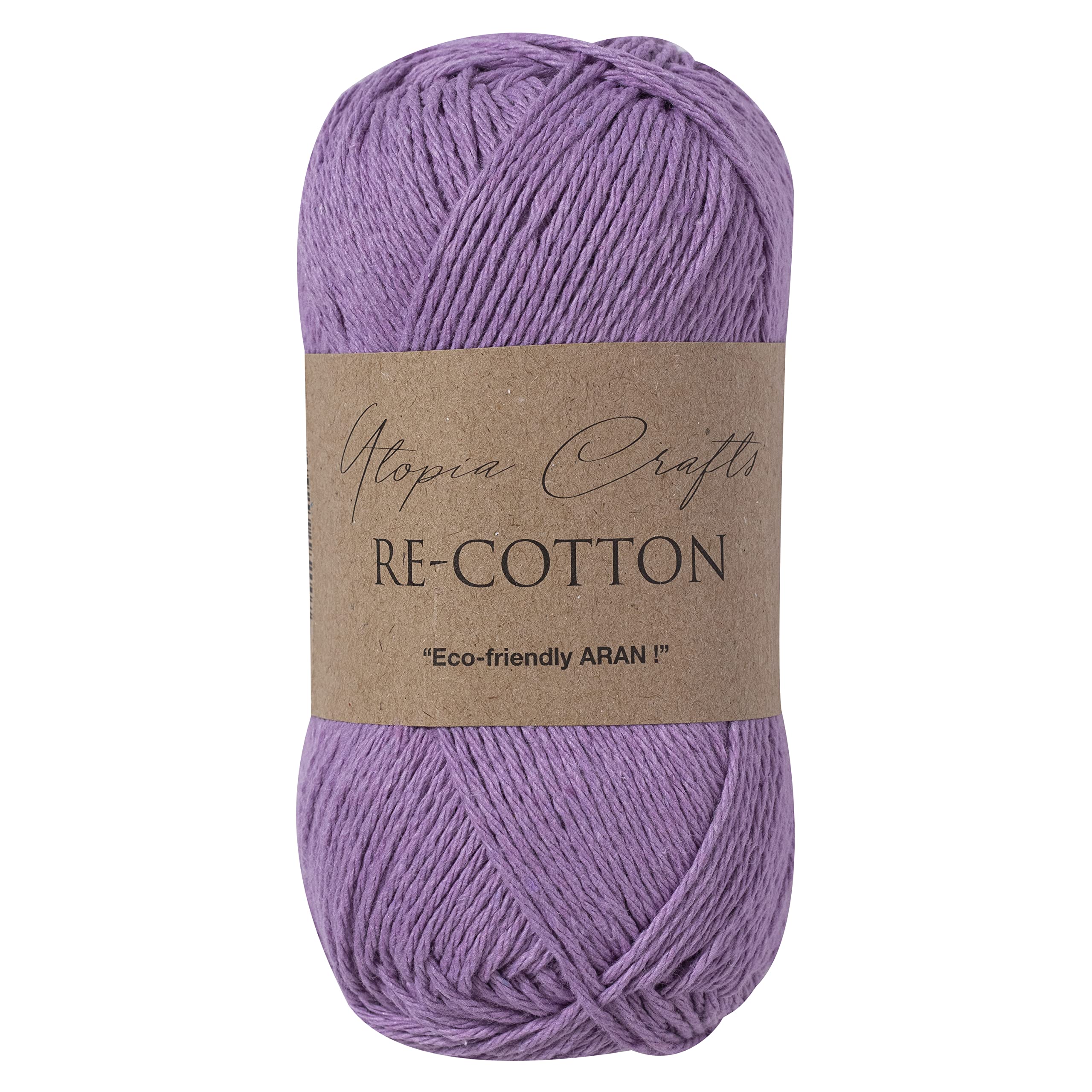 Utopia CraftsRe-Cotton Knitting Yarn, 100g (Viola Purple)