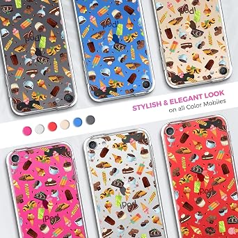 GlamCase for iPod Touch 7th / 6th / 5th Generation Case Clear - Ice Cream and Cake Pattern Printed Slim Fit Flexible Clear Transparent Shockproof Designer Back Case for iPod Touch 7/6 / 5